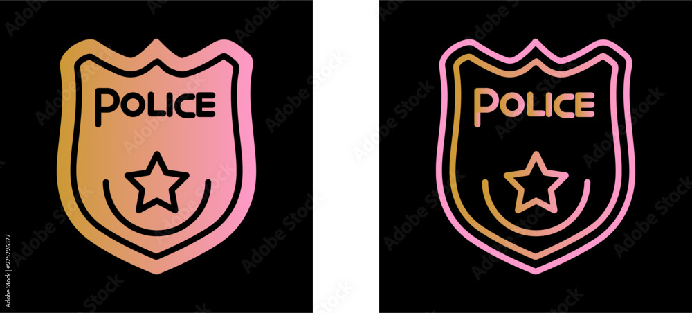 Police Badge Vector Icon Police Badge Vector Icon