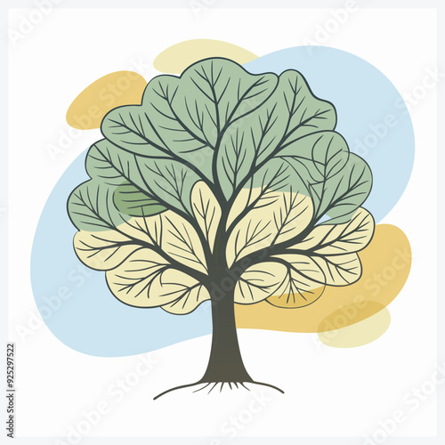 Majestic Sycamore Tree Vector Illustration