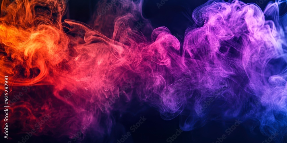 Fototapeta premium Abstract smoke on a dark background , ai