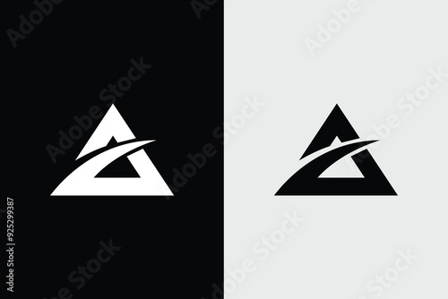  triangle vector logo Vector illustration of abstract triangle shape design Minimalist, Letter A logo with triangle logo icon design