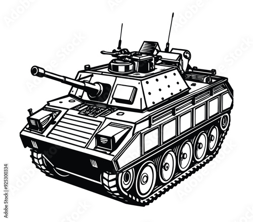 Armored Personnel Carriers e.g., Bradley Fighting Vehicle Illustration Vector Art photo