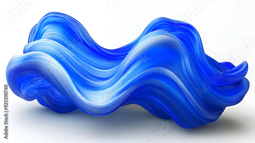 A flowing abstract design in blue tones, resembling waves or fluid motion.