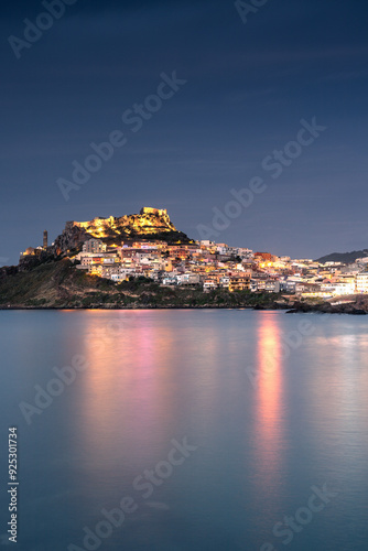 Fototapeta Naklejka Na Ścianę i Meble -  View of Castelsardo town, Sardinia, Sassari, Italy. Beautiful cityscape of Castelsardo in summer on the Sardinia. Castelsardo is famous travel destination of Sardinia, Italy. Sardinia island 