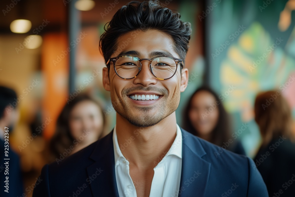 Portrait of a Smiling Man in Glasses and Suit Portrait of a Smiling Man in Glasses and Suit