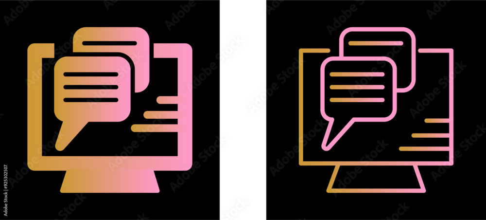 Computer Chatting Vector Icon Computer Chatting Vector Icon
