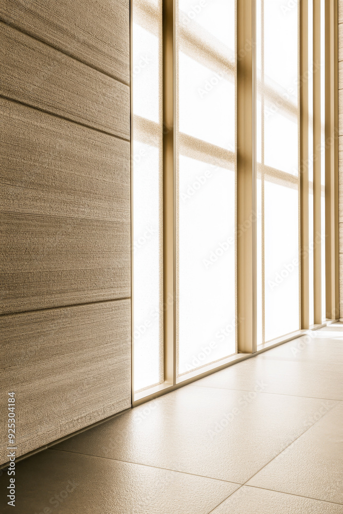 Fototapeta premium Interior design composition with minimalist ornaments beautiful interplay of light and shadows in a luxury apartment. Interiors image with premium decor.