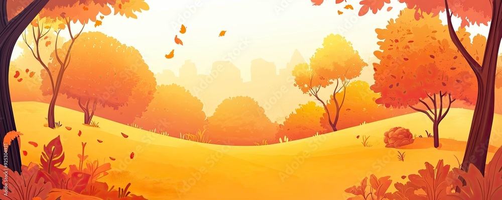 Obraz premium Illustration of the autumn background