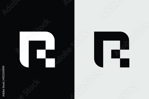 Modern Letter R Logo Set, suitable for corporate business with R initial, abstract geometric letter r business logo vector design