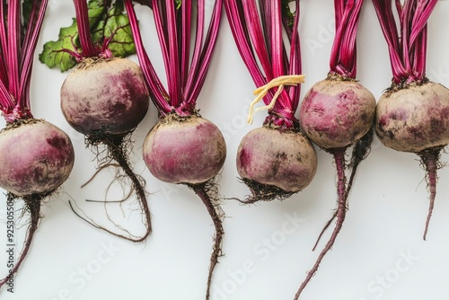 Fresh Organic Beetroots on White Background During Daytime , ai
