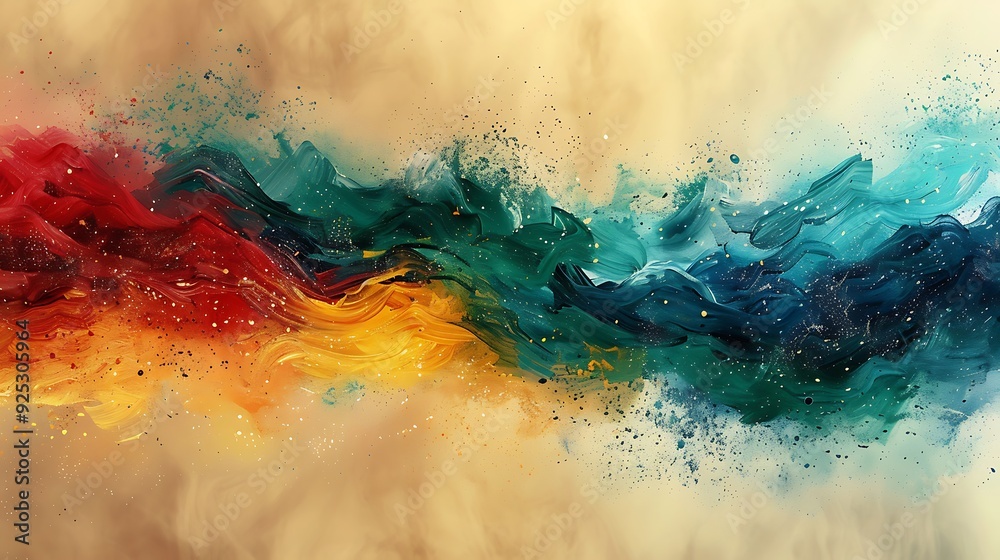 A large South African flag, featuring green, yellow, black, and red colors, gently waving in watercolor style against a light background that subtly hints at the silhouette of Table Mountain, A large South African flag, featuring green, yellow, black, and red colors, gently waving in watercolor style against a light background that subtly hints at the silhouette of Table Mountain,