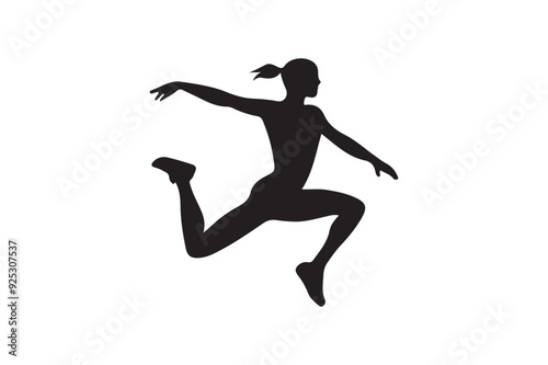 People in sports silhouette vector illustration, White background.