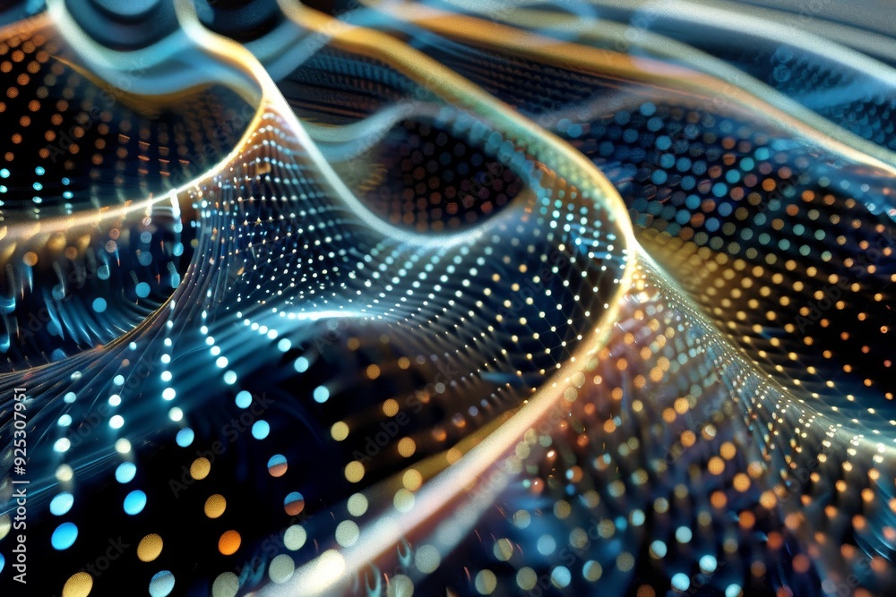 Hypnotic pattern of data streams in motion on a blue and yellow abstract background, Render a hypnotic pattern of data streams in motion, merging and diverging endlessly Hypnotic pattern of data streams in motion on a blue and yellow abstract background, Render a hypnotic pattern of data streams in motion, merging and diverging endlessly