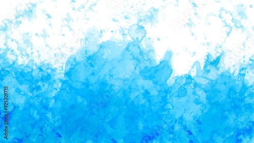 Abstract Colorful blue watercolor texture design on white background. light blue watercolor for background