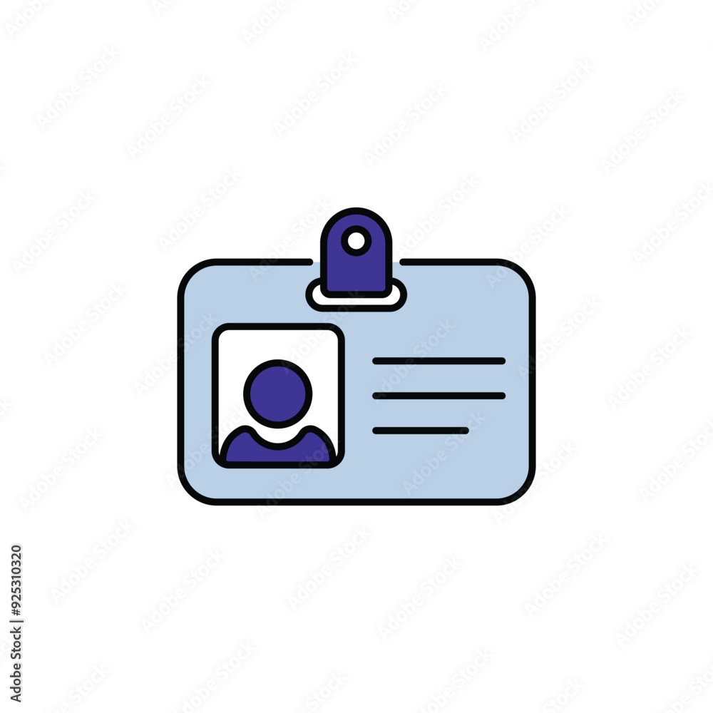 Id Card icon design with white background stock illustration Id Card icon design with white background stock illustration