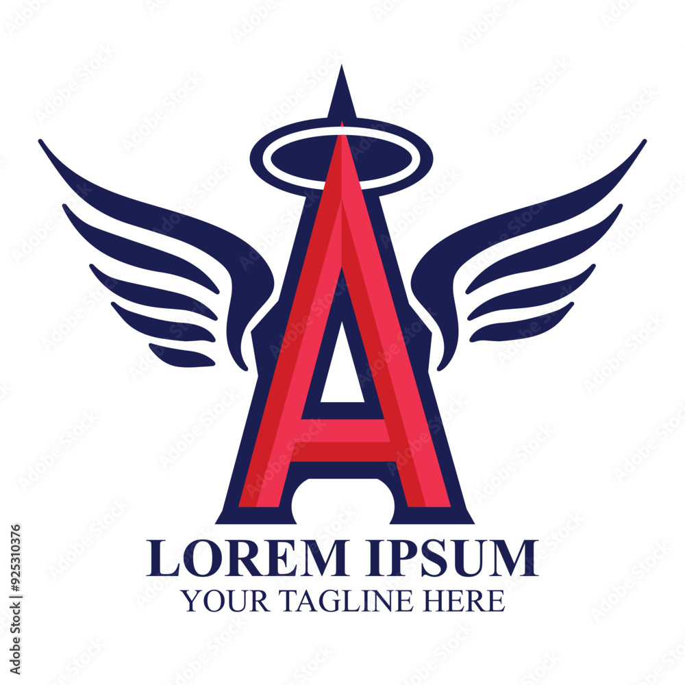 Text Logo A Illustration with Falcon Wings