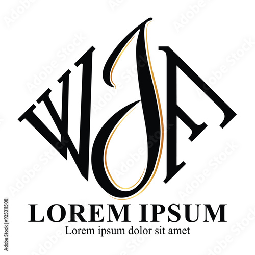 Business Logo Vector with  name WJF