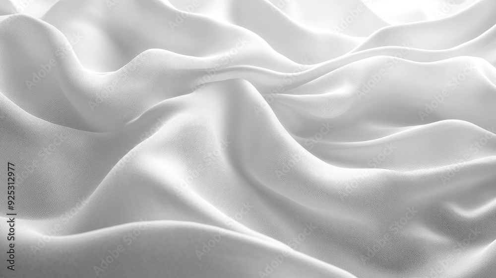 Closeup of Draped White Fabric with Subtle Texture Closeup of Draped White Fabric with Subtle Texture