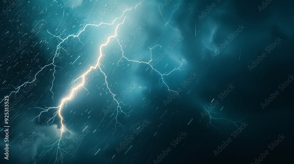A stormy sky with a lightning bolt in the distance A stormy sky with a lightning bolt in the distance