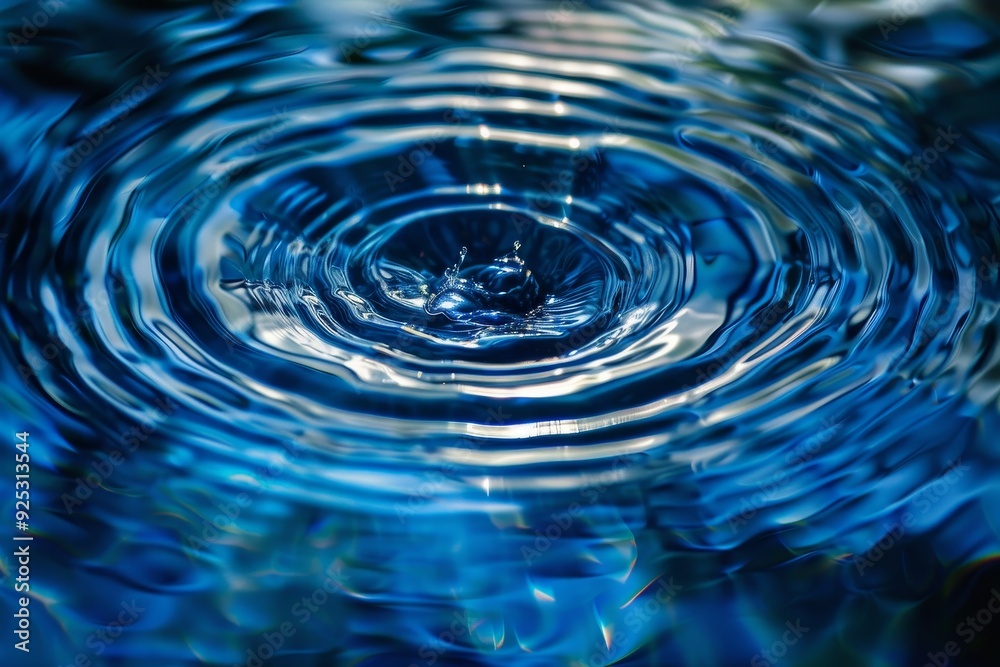 Close up view of water ripples spreading outwards on a surface, Ripples of energy spreading outwards Close up view of water ripples spreading outwards on a surface, Ripples of energy spreading outwards