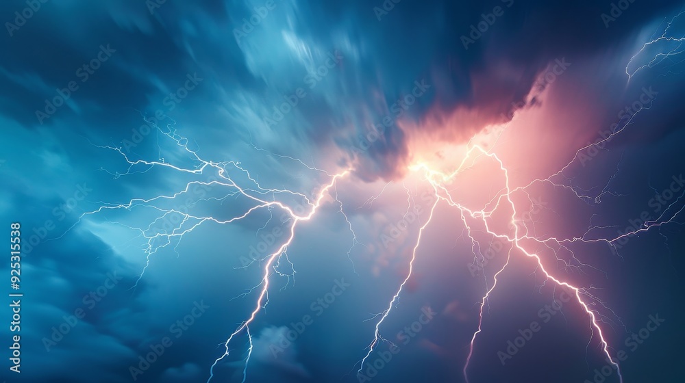 custom made wallpaper toronto digitalA stormy sky with a lightning bolt in the middle