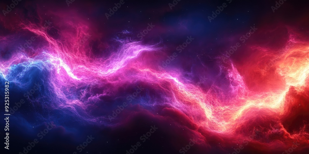 Abstract Cosmic Nebula with Red and Blue Energy Streams Abstract Cosmic Nebula with Red and Blue Energy Streams