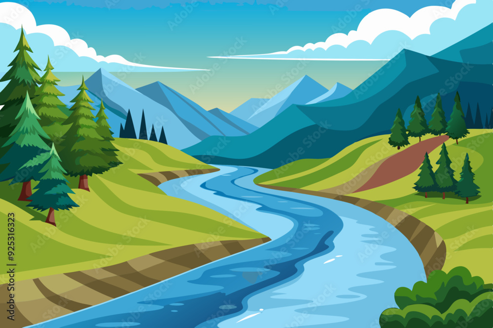 River water art vector illustrator River water art vector illustrator