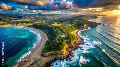 A breathtaking aerial shot of a coastline taken by a drone on World Photography Day