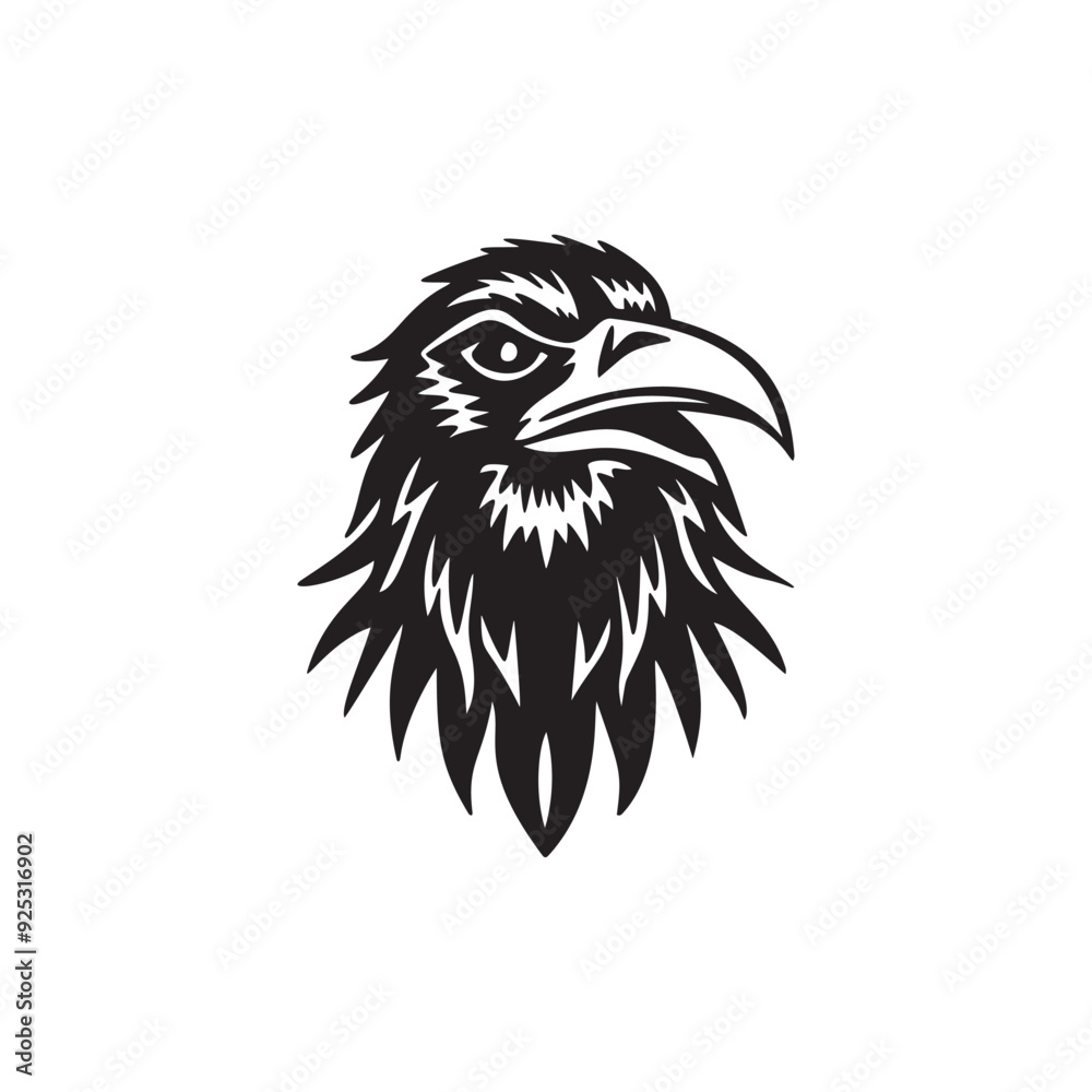 Fototapeta premium Raven head.vector illustration on white background