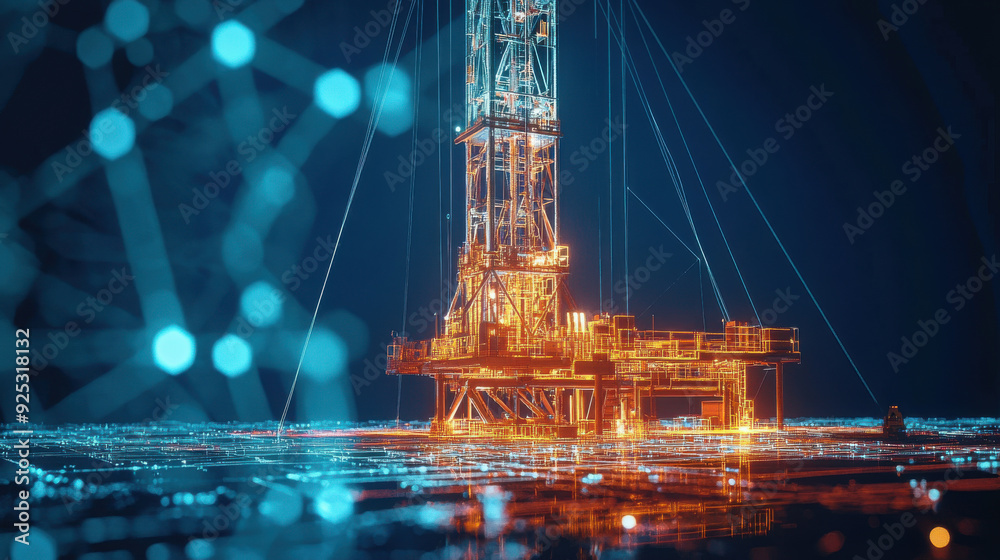 Fototapeta premium Smart drilling systems with real-time data analysis