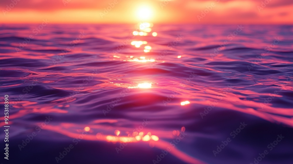 A Close-up View of Water Ripples Reflecting a Vibrant Sunset A Close-up View of Water Ripples Reflecting a Vibrant Sunset
