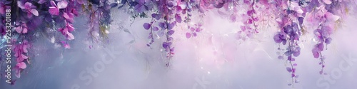 abstract floral background with hanging flowers, 