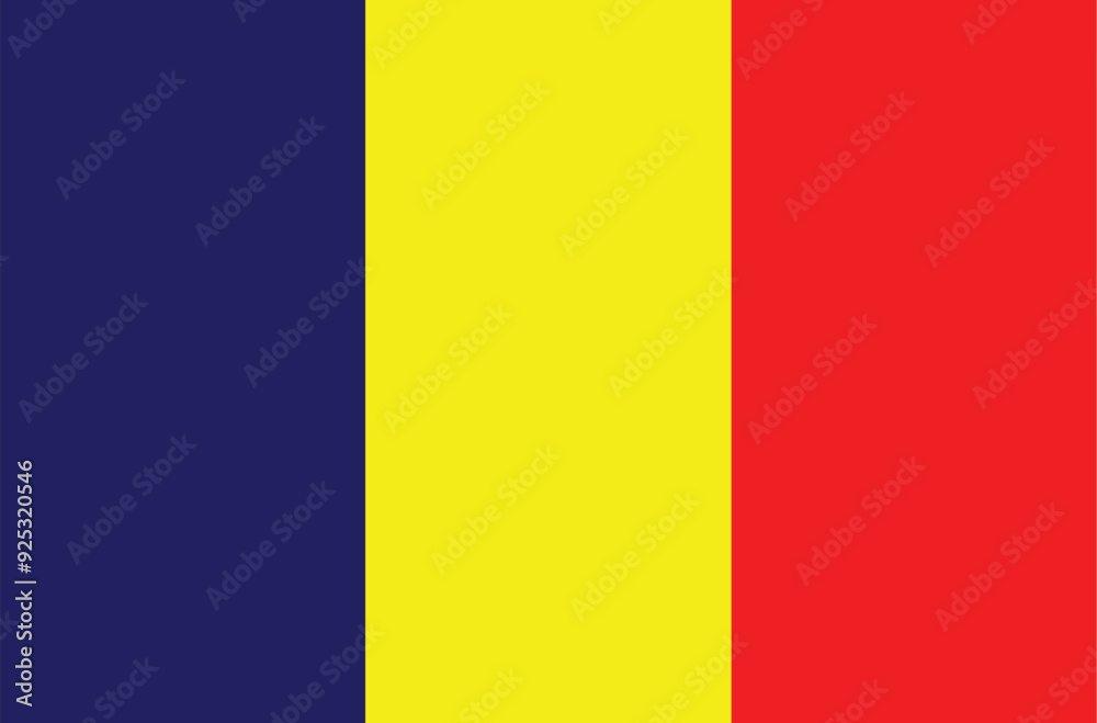 Fototapeta premium National flag of Chad. Chad flag. Vector Illustration. 