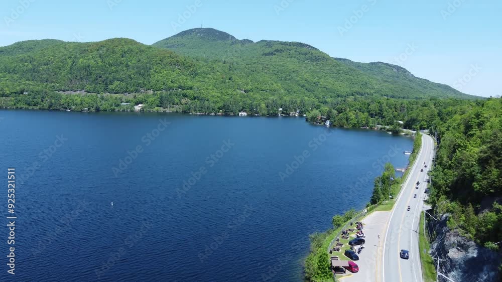 Drone shot of Orford Quebec Canada