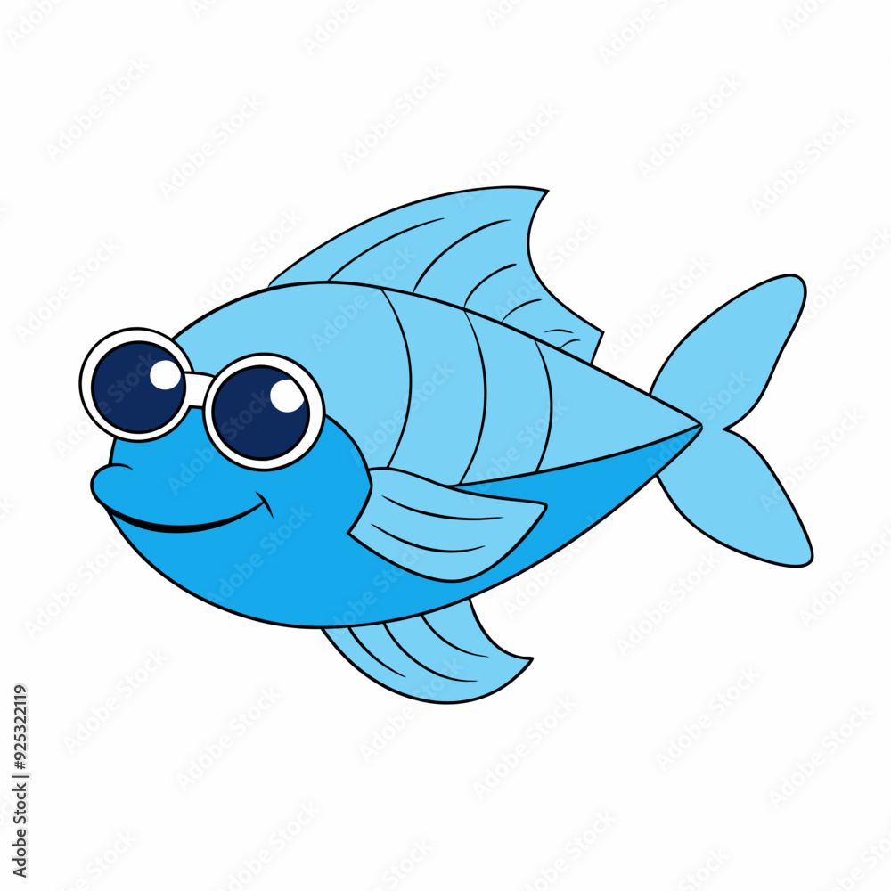 Pez con gafas de sol art vector illustrator