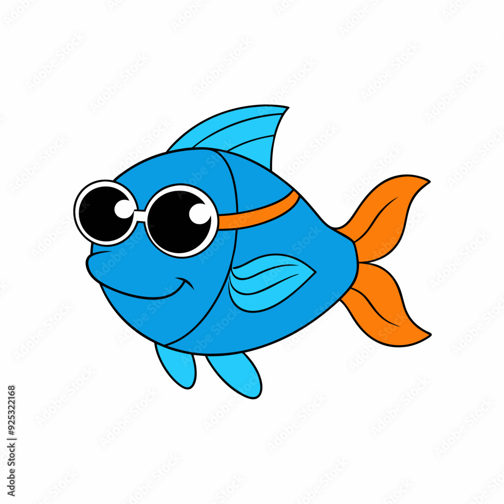 Pez con gafas de sol art vector illustrator