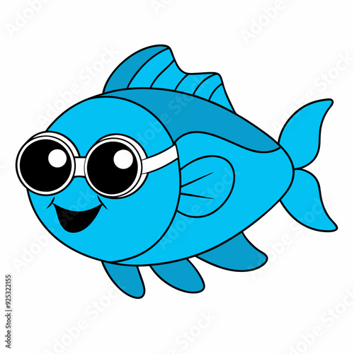 Pez con gafas de sol art vector illustrator