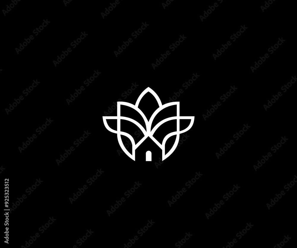 Fototapeta premium leaf tree home minimal clean logo