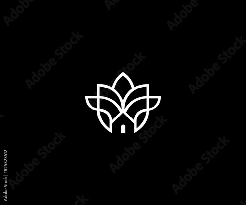 leaf tree home minimal clean logo