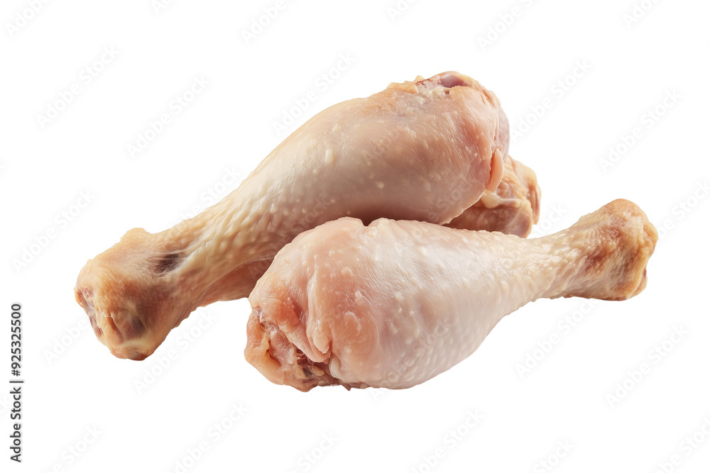 Set of a four raw chicken drumsticks, isolated on a transparent background Set of a four raw chicken drumsticks, isolated on a transparent background
