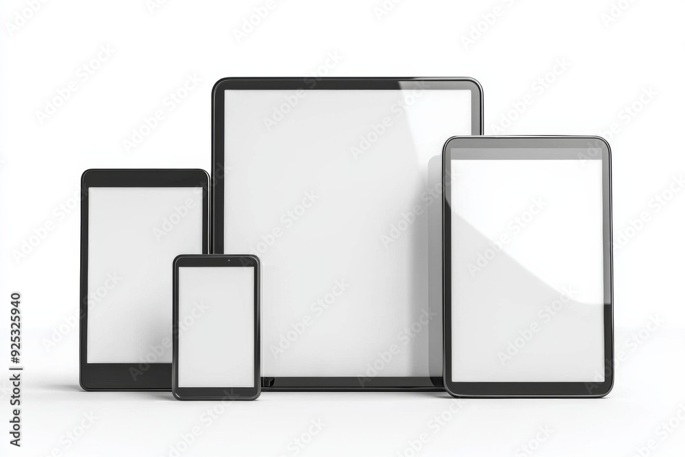 Multiple responsive screen and mobile devices mockup created with Generative AI Multiple responsive screen and mobile devices mockup created with Generative AI