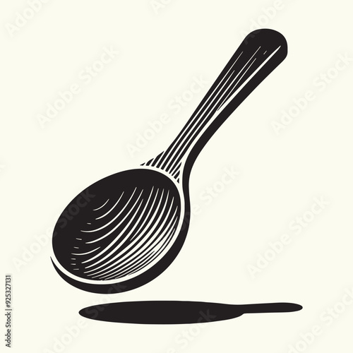 Wooden Spoon Silhouette Vector Illustration