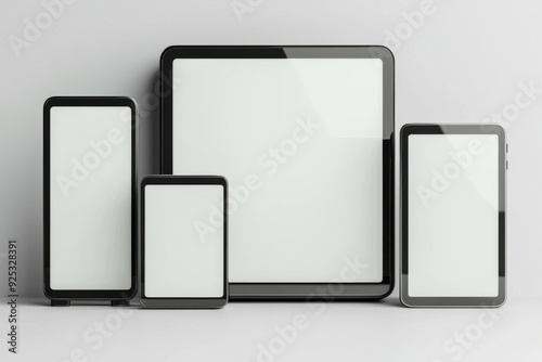 Multiple responsive screen and mobile devices mockup created with Generative AI