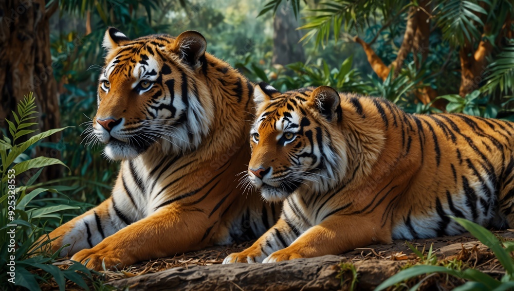 Fototapeta premium tiger in the jungle