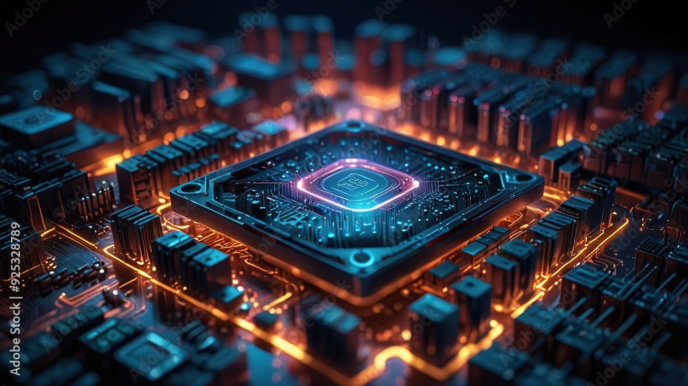Free Photo Abstract technology circuit design CPU motherboard of a computer board and processor created with Generative AI
Free Photo Abstract technology circuit design CPU motherboard of a computer board and processor created with Generative AI