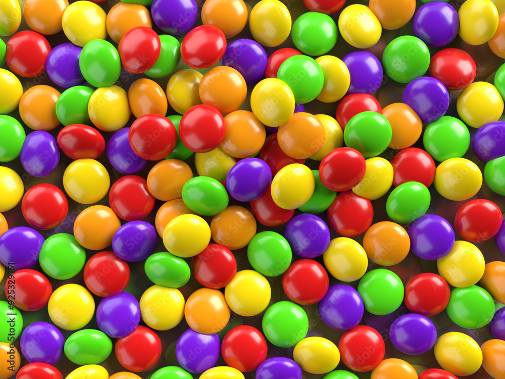 Obraz premium 3D illustration of colorful candy background