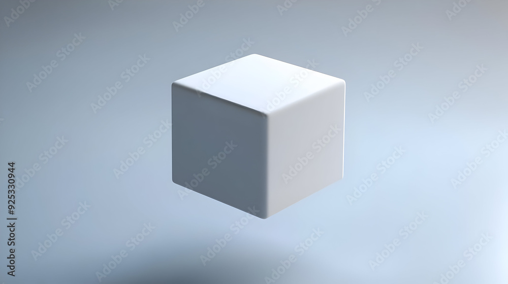 A simple white cube floating in a gradient background. A simple white cube floating in a gradient background.