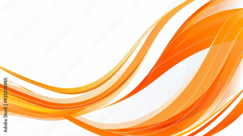Vector Orange and White Background with Simple Wavy Line on the Right Side Vector Orange and White Background with Simple Wavy Line on the Right Side