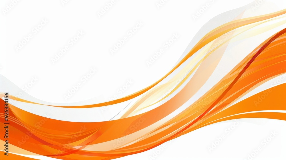 Vector Orange and White Background with Simple Wavy Line on the Right Side Vector Orange and White Background with Simple Wavy Line on the Right Side