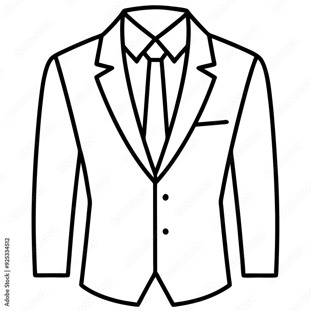 Suit jacket with a white collared shirt art vector illustration Suit jacket with a white collared shirt art vector illustration