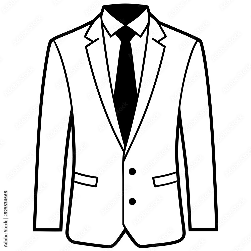 Suit jacket with a white collared shirt art vector illustration Suit jacket with a white collared shirt art vector illustration